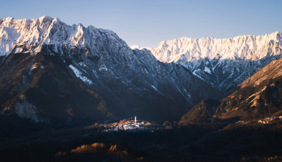 Beautiful small Italian village in the mountains, Lusevera, Friuli Venezia Giulia region